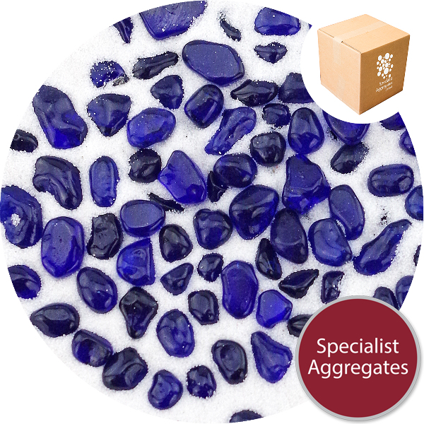 Glass Pea Gravel - Dark Blue